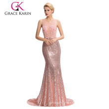 Грейс Карин длиной до пола спинки розовый вечернее платье abendkleid 2017 GK000041-1